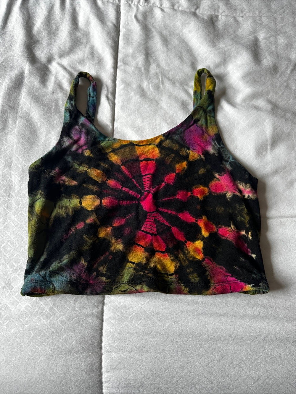Tie-Dye Cropped Tank Top - Multicolor